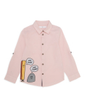 Pure Cotton Embroidered Spread Collar Shirt