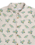 Pure Cotton Printed Spread Collar Shirt