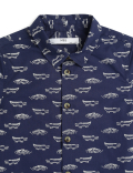 Pure Cotton Printed Spread Collar Shirt