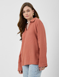 Linen Rich Longline Tunic Shirt