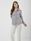 Pure Linen Plain Spread Collar Shirt