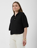 Linen Rich Cropped Shirt