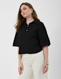 Linen Rich Cropped Shirt