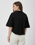 Linen Rich Cropped Shirt
