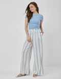 Linen Rich Plain Relaxed Fit Trousers