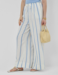Linen Rich Plain Relaxed Fit Trousers