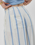 Linen Rich Plain Relaxed Fit Trousers