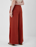 Linen Rich Plain Relaxed Fit Trousers