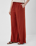 Linen Rich Plain Relaxed Fit Trousers