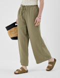 Linen Rich Striped Regular Fit Pants