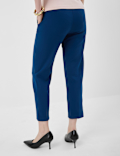 High Waisted Pleat Front Tapered Trousers