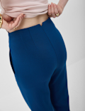 High Waisted Pleat Front Tapered Trousers