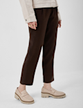 Linen Rich Pleat Front Cropped Trousers