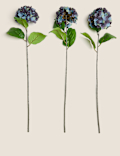 Set of 3 Artificial Hydrangea Single Stems