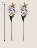 Set of 2 Artificial Large Stargazer Lilies