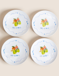 Set Of 4 Summer Fruits Picnic Dinner Plates