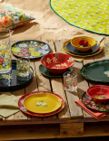 Set Of 4 Expressive Floral Picnic Dinner Plates