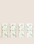 Set Of 4 Expressive Floral Picnic Highballs