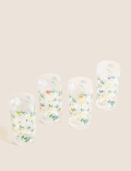 Set Of 4 Expressive Floral Picnic Highballs
