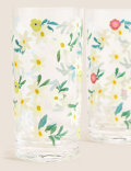 Set Of 4 Expressive Floral Picnic Highballs