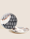 Set Of 4 Abstract Watercolour Picnic Dinner Plates