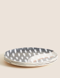 Set Of 4 Abstract Watercolour Picnic Dinner Plates