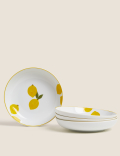Set of 4 Lemons Pasta Bowls