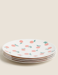 Set of 4 Oranges Picnic Dinner Plates