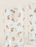 Set of 4 Oranges Picnic Highballs