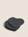 Set of 4 Heart Slate Coasters