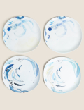 Set of 4 Nautical Picnic Dinner Plates
