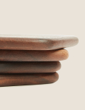 Set of 4 Acacia Wooden Coasters