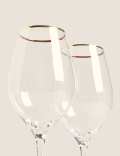 Set of 4 Maxim Gold Rim White Wine Glasses