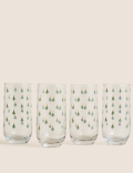 Set of 4 Christmas Tree Highball Glasses
