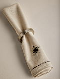 Set of 4 Embroidered Bee Cotton Napkins