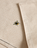 Pure Cotton Embroidered Bee Table Runner