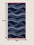 Pure Cotton Coastal Wave Beach Towel