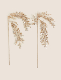 2pk Gold Glitter Eucalyptus Tree Pick