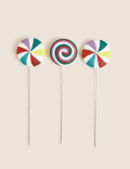 3pk Multicoloured Lollipop Tree Picks