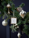 20pk Silver Glass Baubles