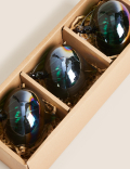 3pk Iridescent Glass Baubles