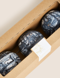 3pk Marbled Glass Baubles