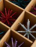 6pk Glitter Hanging Star Decorations