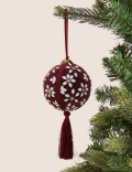 Red Velvet Embellished Bauble