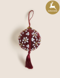 Red Velvet Embellished Bauble