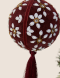 Red Velvet Embellished Bauble