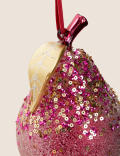 Red Glass Hanging Pear Decoration