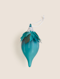 Feather Embellished Glass Bauble