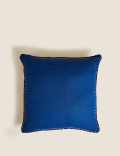 Cotton Linen Floral Embellished Cushion