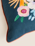 Cotton Rich Floral Embroidered Cushion